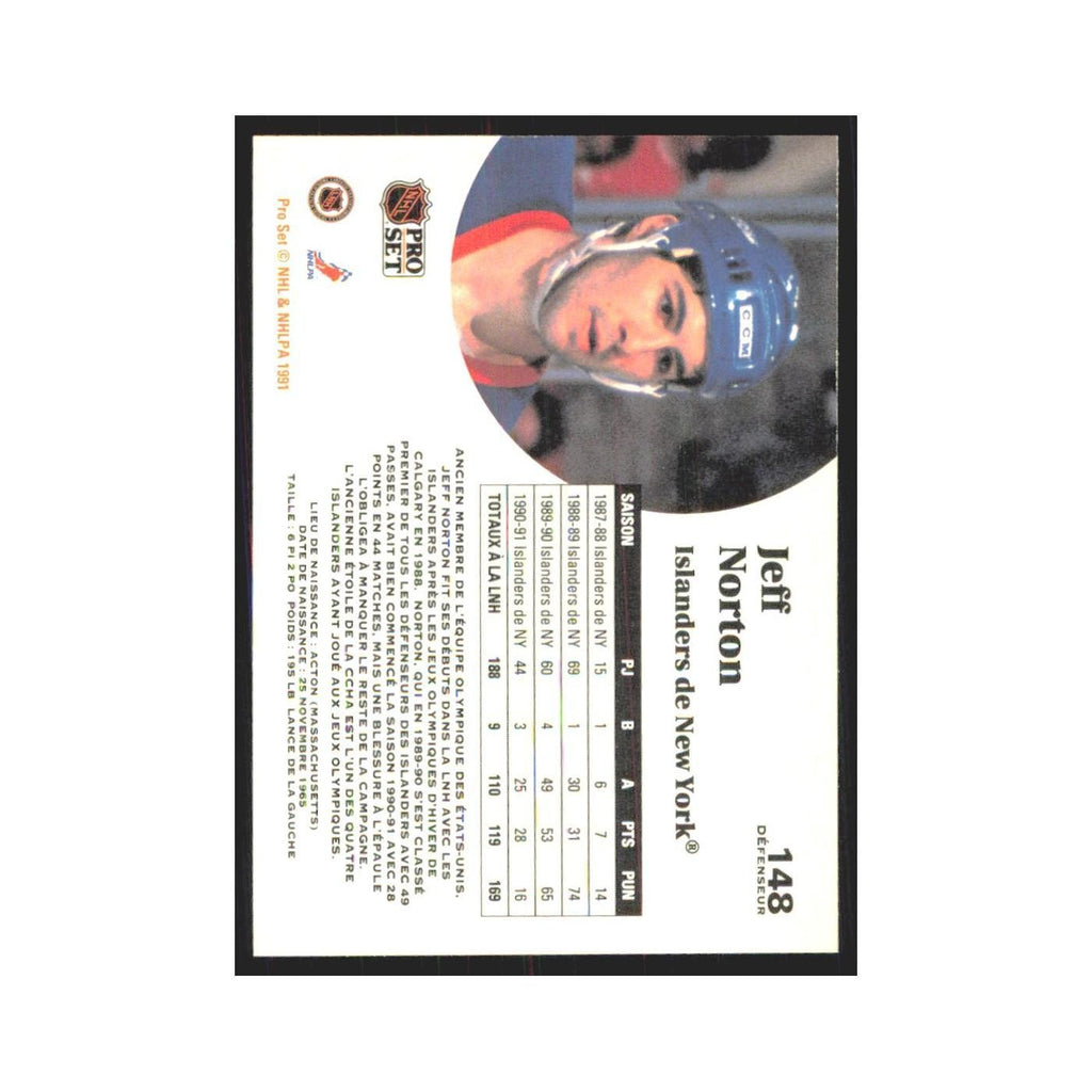 1991 Pro Set Jeff Norton New York Islanders #148