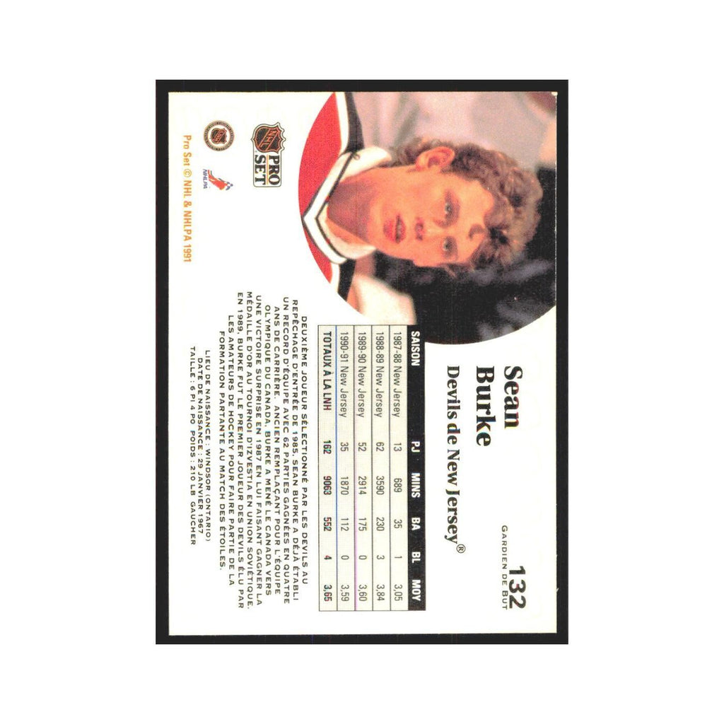 1991 Pro Set Sean Burke New Jersey Devils #132