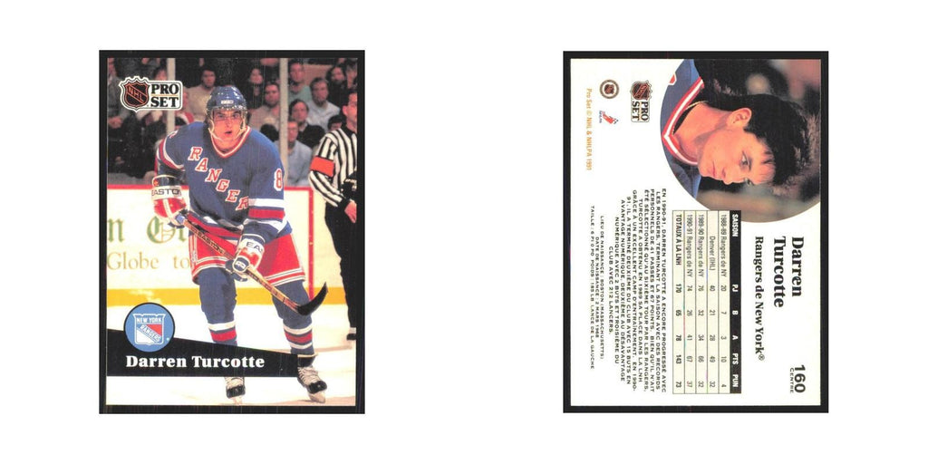 1991 Pro Set Darren Turcotte New York Rangers #160