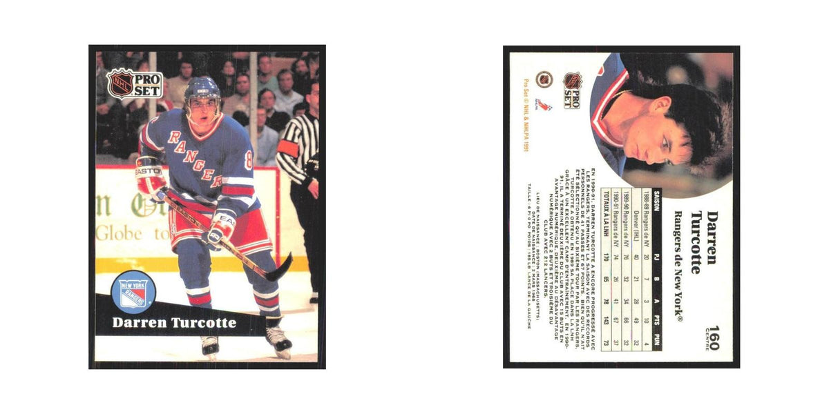1991 Pro Set Darren Turcotte New York Rangers #160