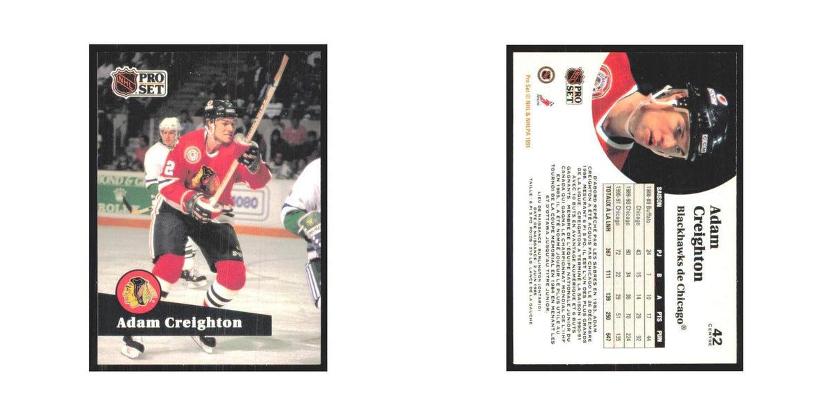 1991 Pro Set Adam Creighton Chicago Blackhawks #42