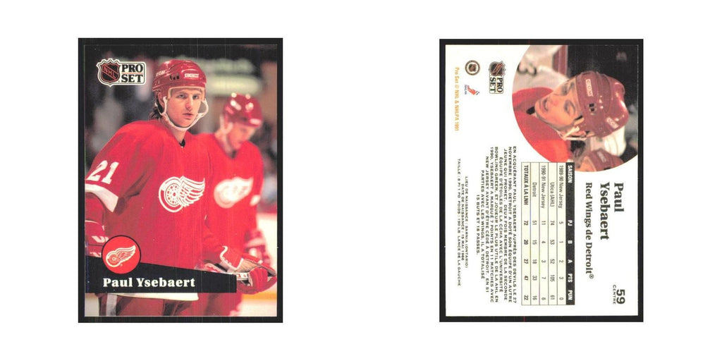 1991 Pro Set Paul Ysebaert Detroit Red Wings #59