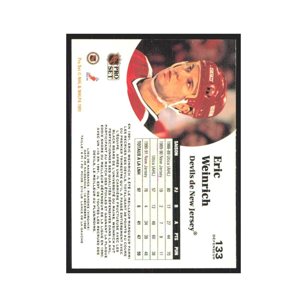 1991 Pro Set Eric Weinrich New Jersey Devils #133