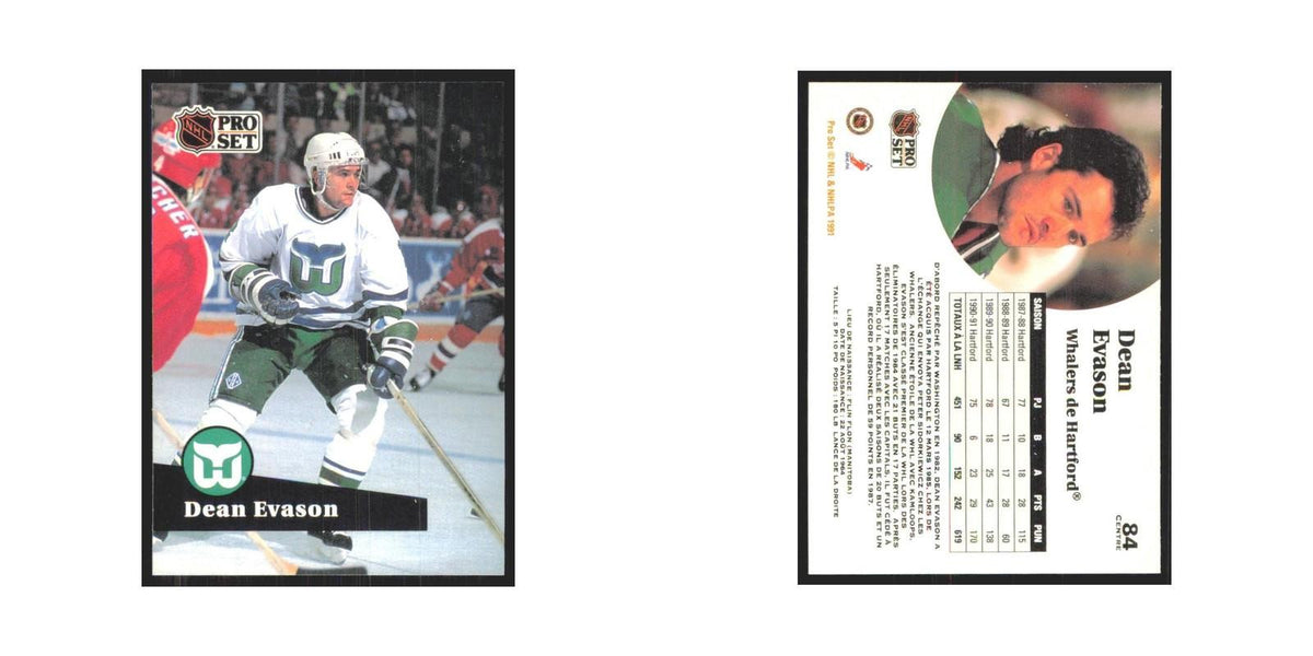 1991 Pro Set Dean Evason Hartford Whalers #84