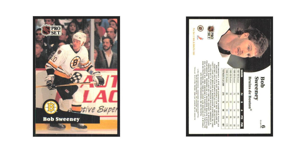 1991 Pro Set Bob Sweeney Boston Bruins #6
