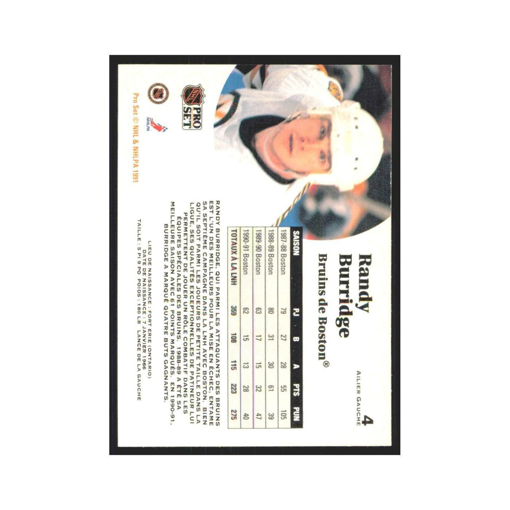 1991 Pro Set Randy Burridge Washington Capitals #4
