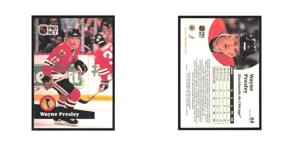 1991 Pro Set Wayne Presley Chicago Blackhawks #44