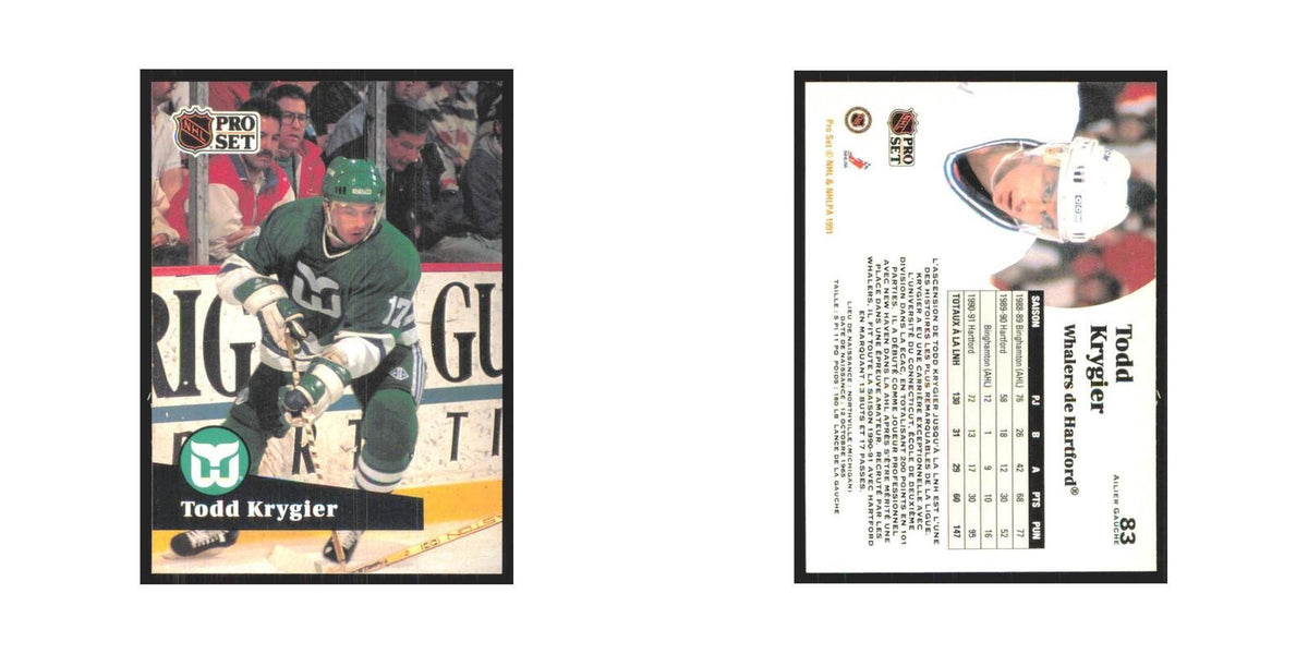 1991 Pro Set Todd Krygier Hartford Whalers #83