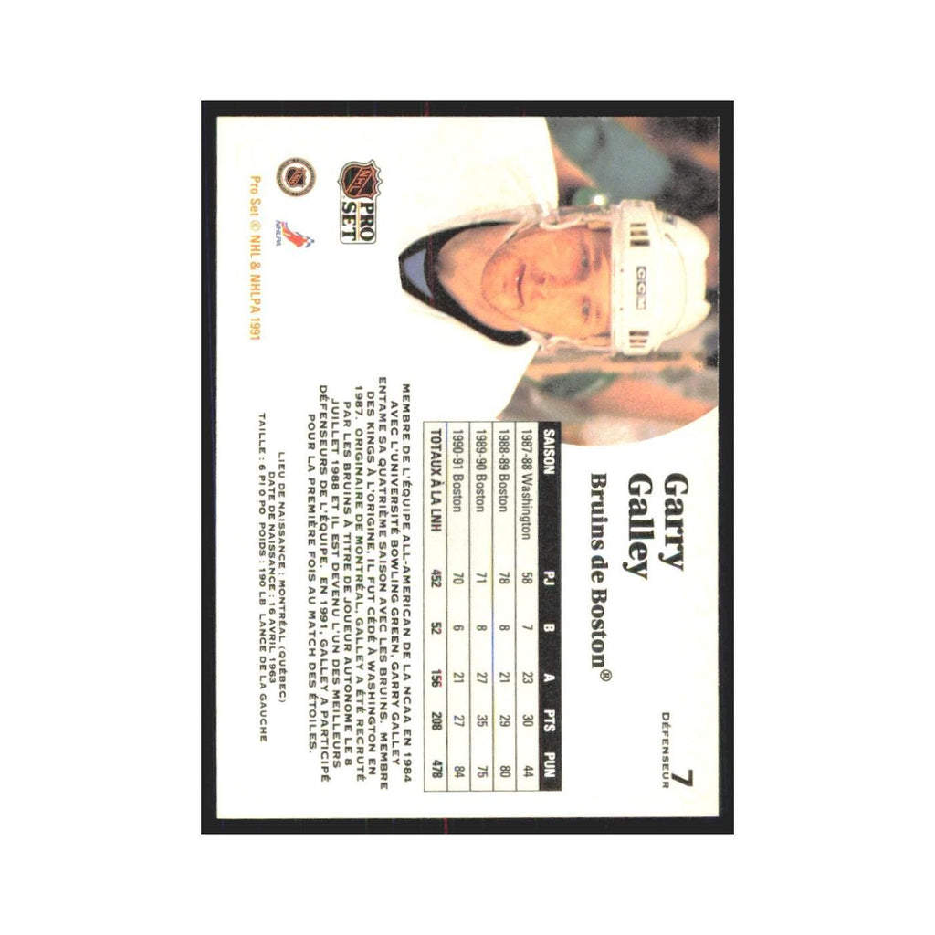1991 Pro Set Garry Galley Boston Bruins #7