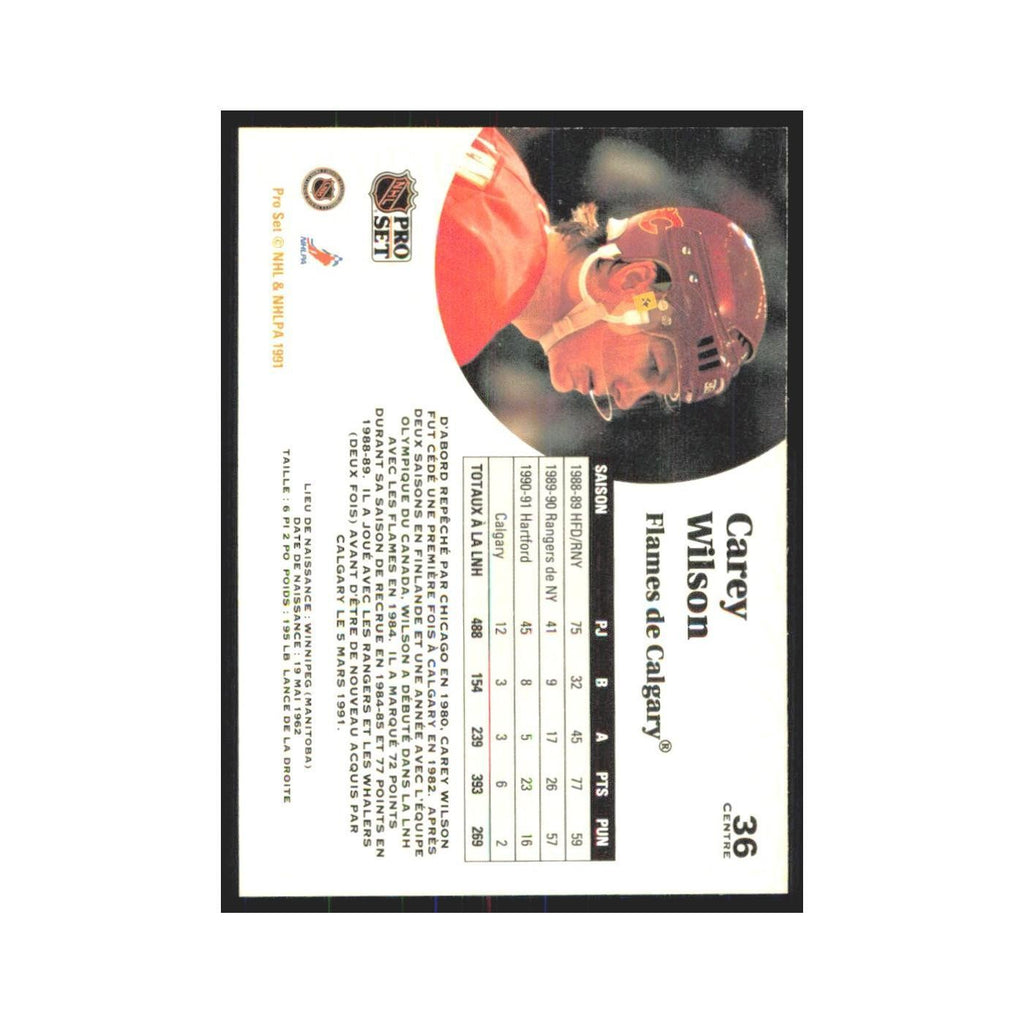 1991 Pro Set Carey Wilson Calgary Flames #36
