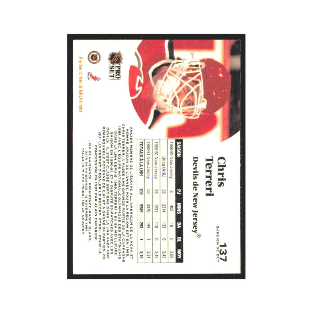1991 Pro Set Chris Terreri New Jersey Devils #137