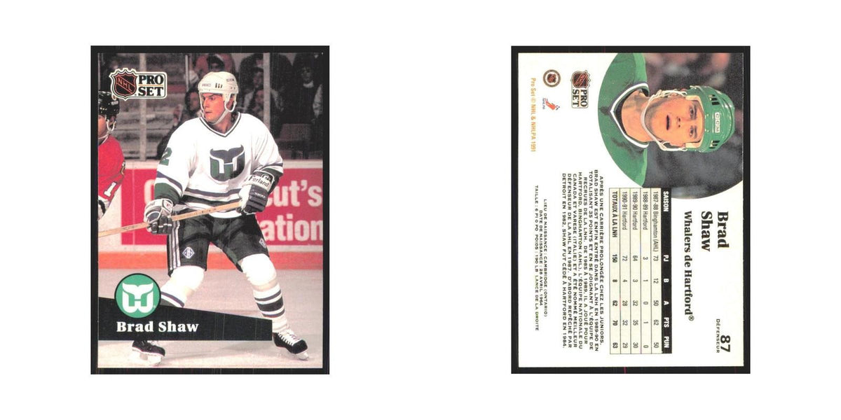 1991 Pro Set Brad Shaw Hartford Whalers #87