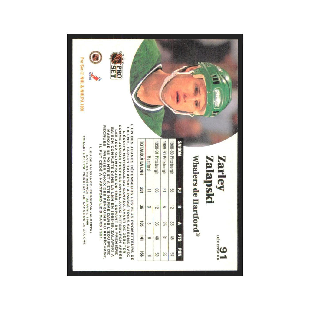 1991 Pro Set Zarley Zalapski Hartford Whalers #91