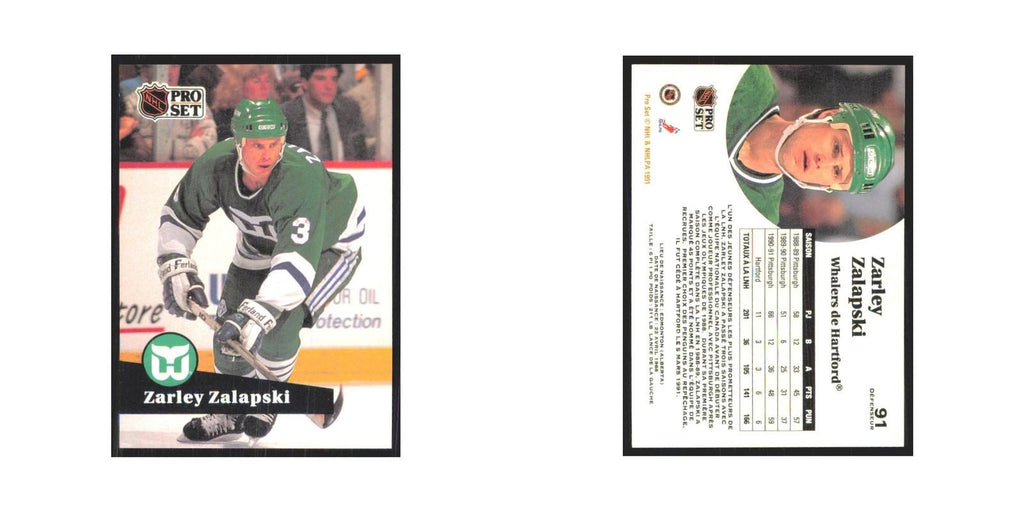 1991 Pro Set Zarley Zalapski Hartford Whalers #91