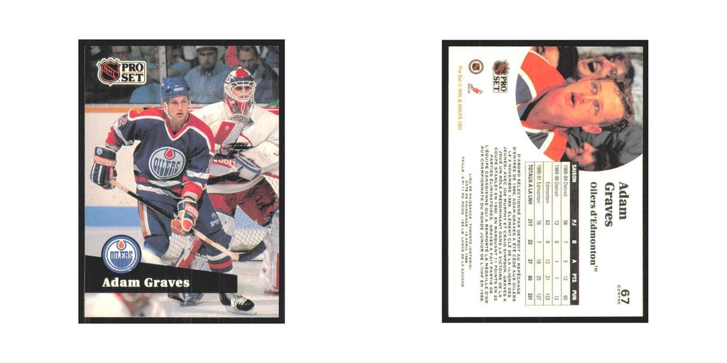 1991 Pro Set Adam Graves Edmonton Oilers #67