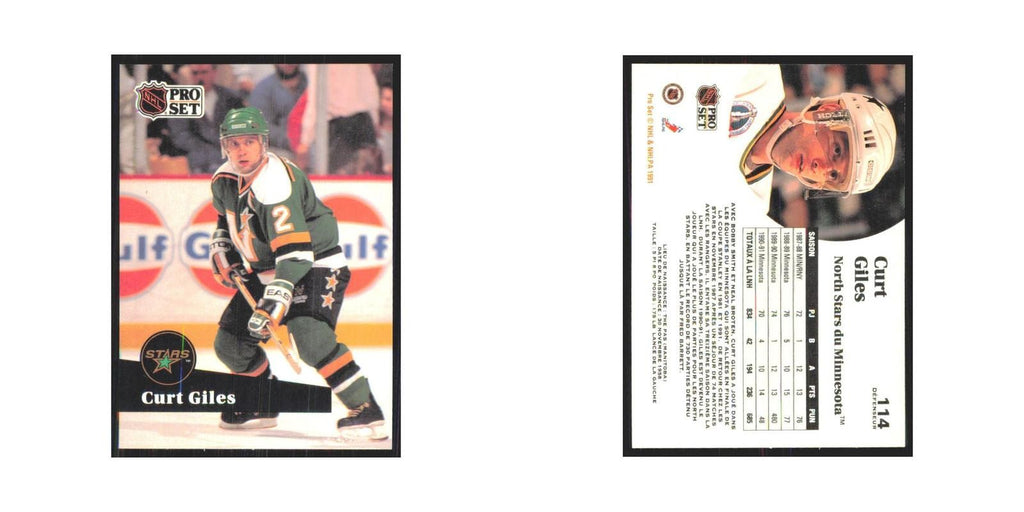 1991 Pro Set Curt Giles Minnesota North Stars #114
