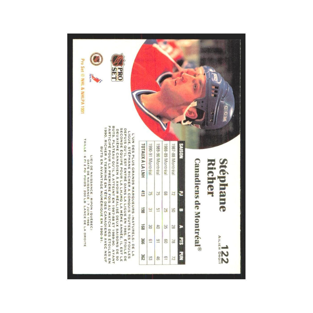 1991 Pro Set Stephane Richer Montreal Canadiens #122