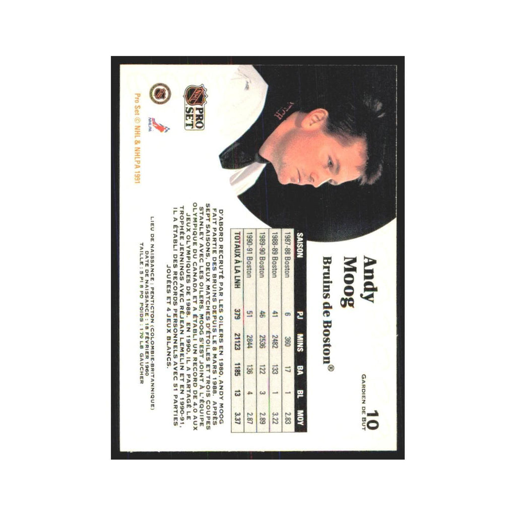 1991 Pro Set Andy Moog Boston Bruins #10