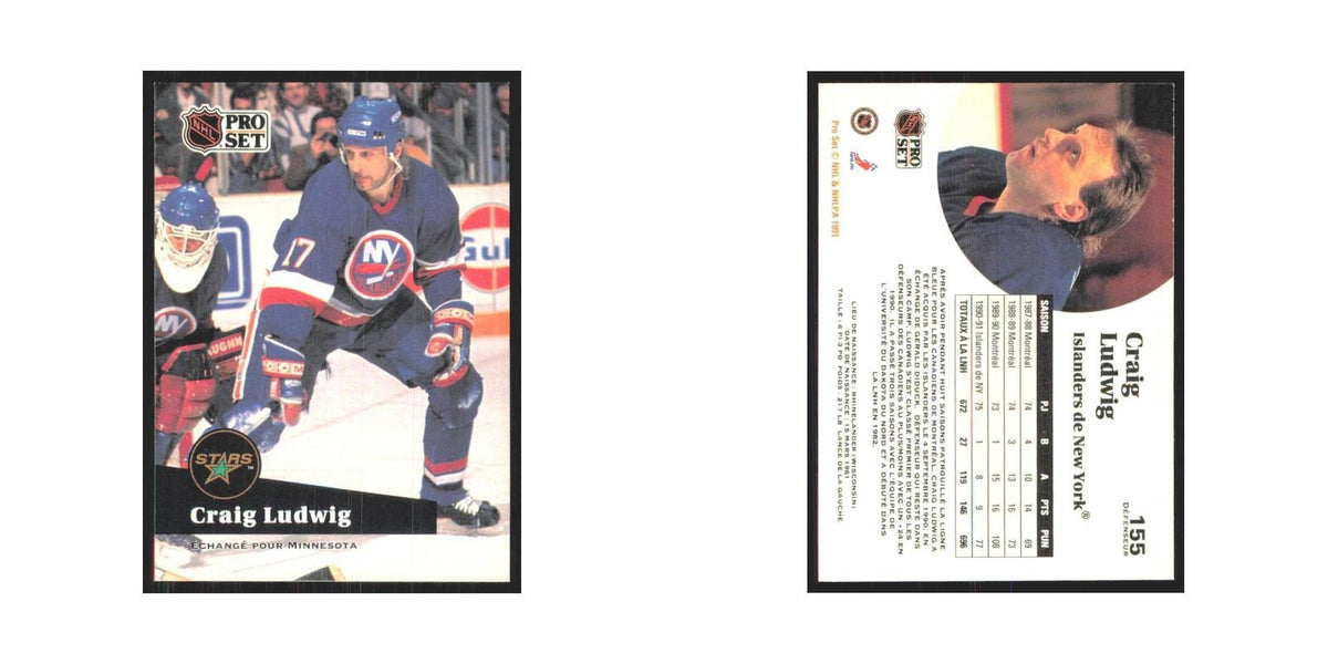 1991 Pro Set Craig Ludwig Minnesota North Stars #155