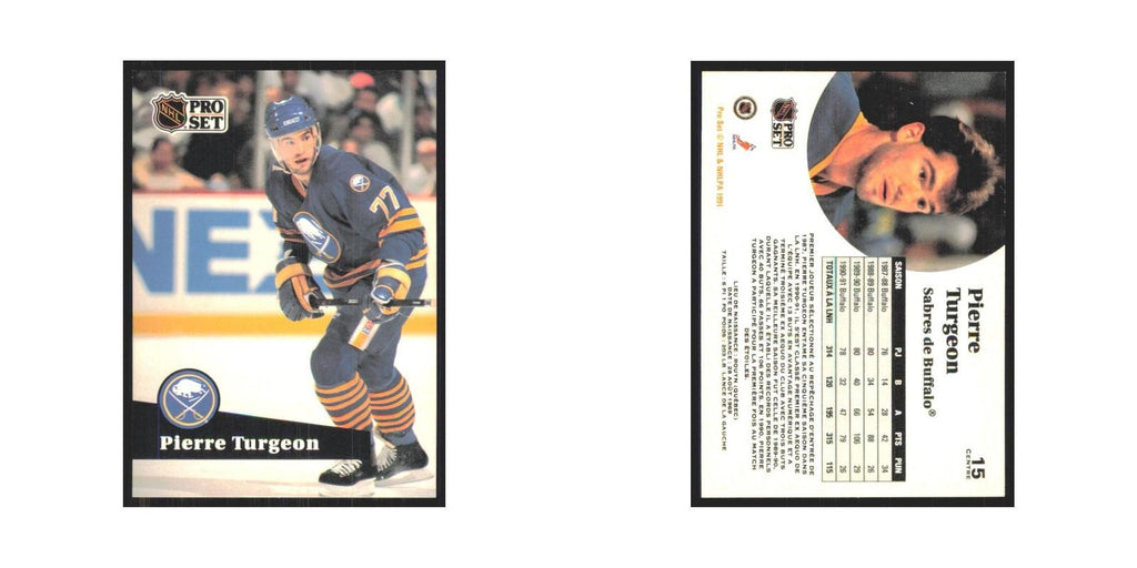 1991 Pro Set Pierre Turgeon Buffalo Sabres #15