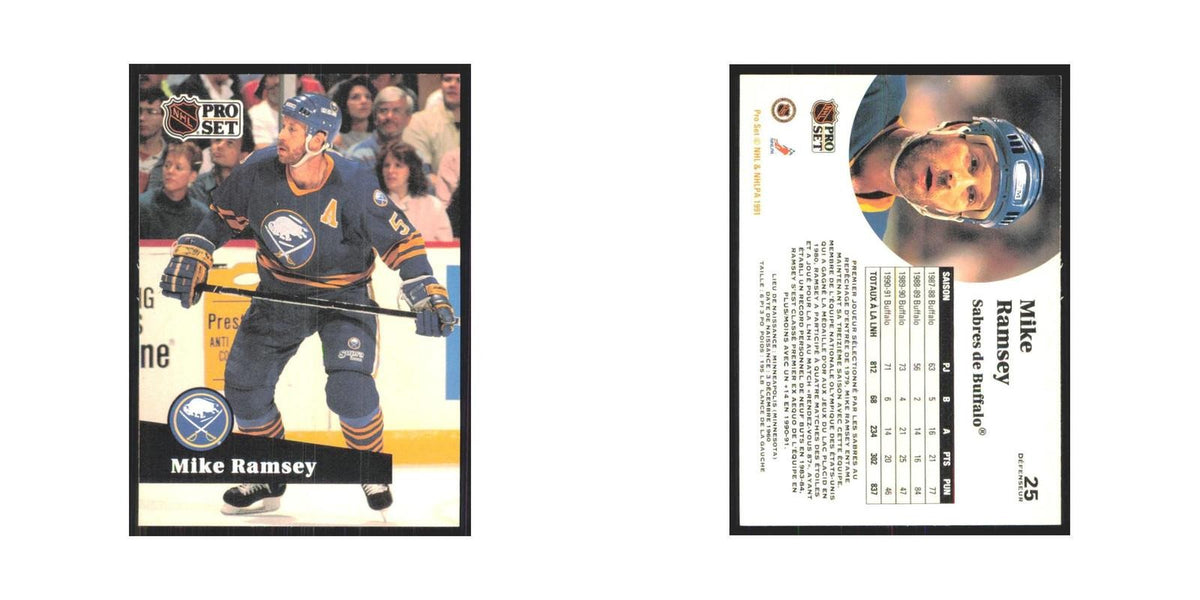 1991 Pro Set Mike Ramsey Buffalo Sabres #25