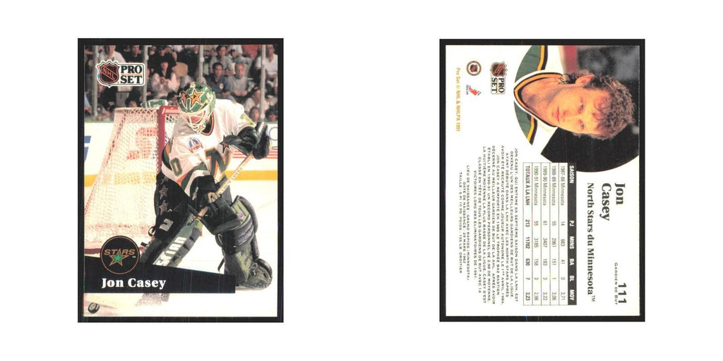 1991 Pro Set Jon Casey Minnesota North Stars #111