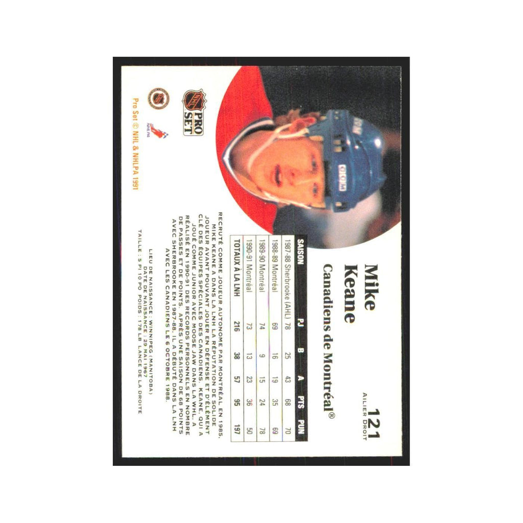 1991 Pro Set Mike Keane Montreal Canadiens #121