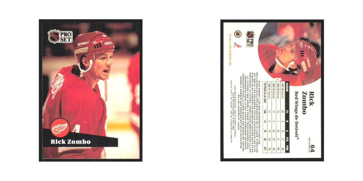 1991 Pro Set Rick Zombo Detroit Red Wings #64