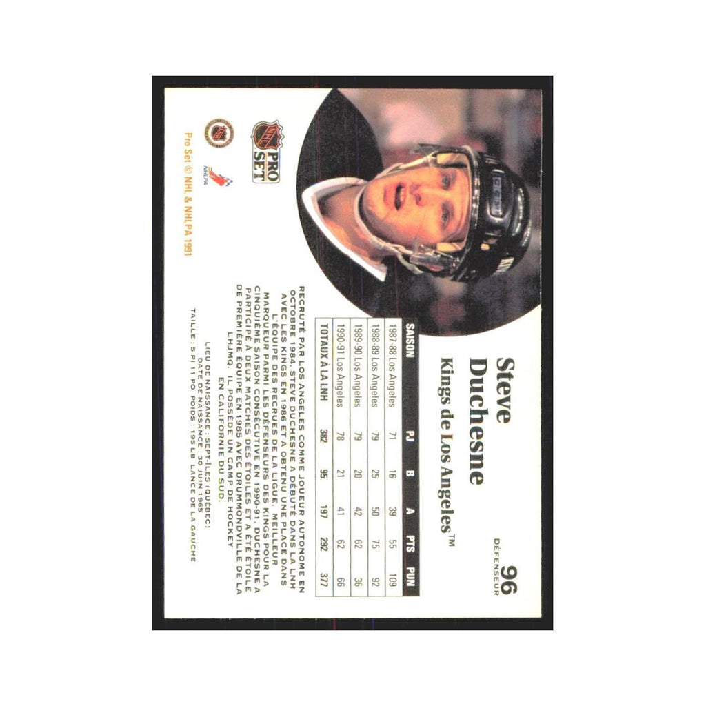 1991 Pro Set Steve Duchesne Philadelphia Flyers #96