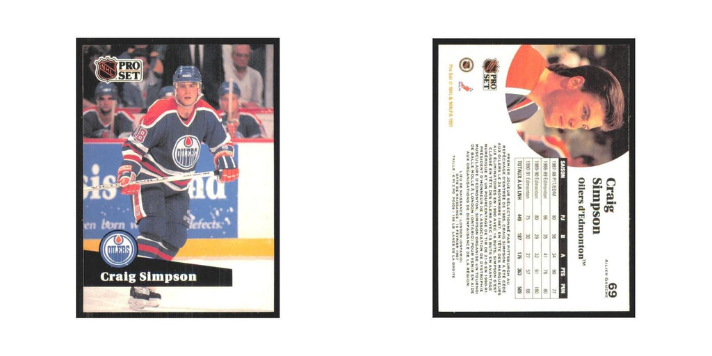 1991 Pro Set Craig Simpson Edmonton Oilers #69