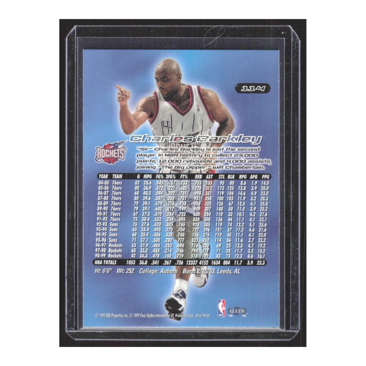 1999 Fleer Ultra Charles Barkely Rockets #114