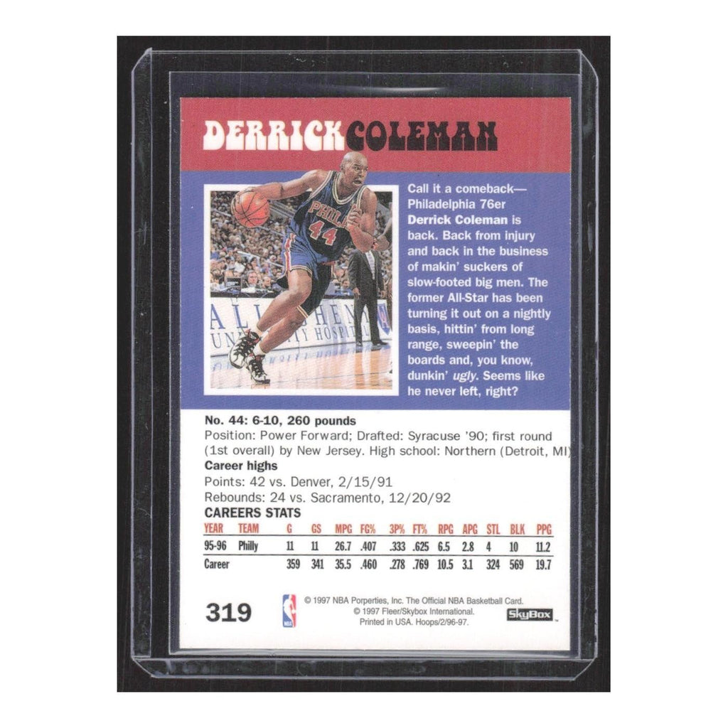 1997 SkyBox Z-Force Derrick Coleman 76ers #44