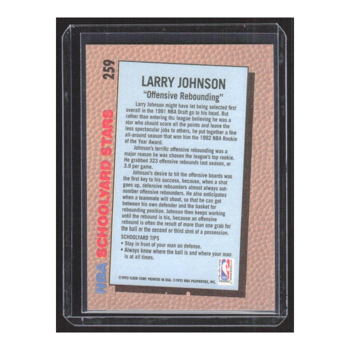 1992 Fleer Larry Johnson Hornets #259