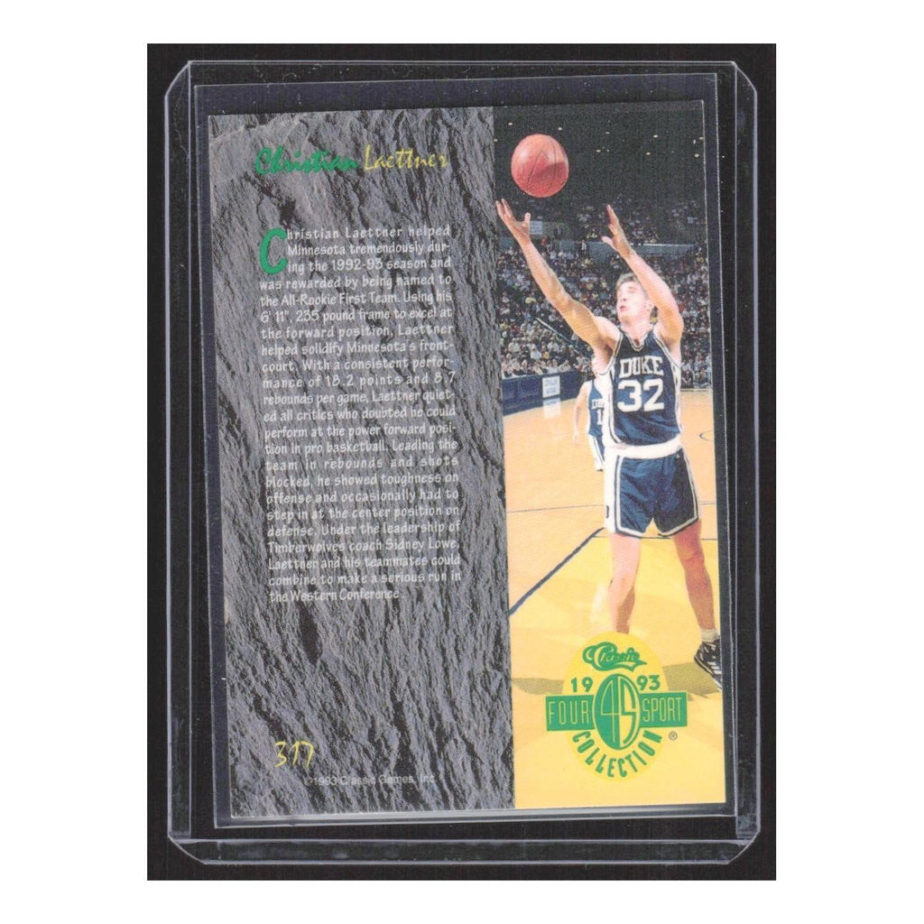 1993 Classic 4 Sports Collection Christian Laettner Duke Blue Devils #317