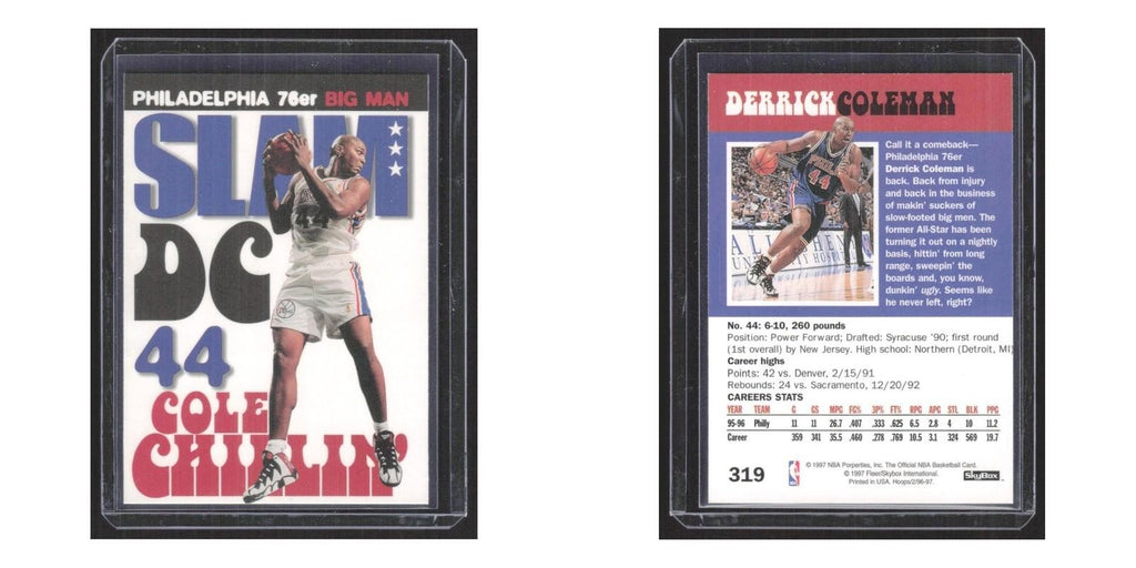 1997 SkyBox Z-Force Derrick Coleman 76ers #44