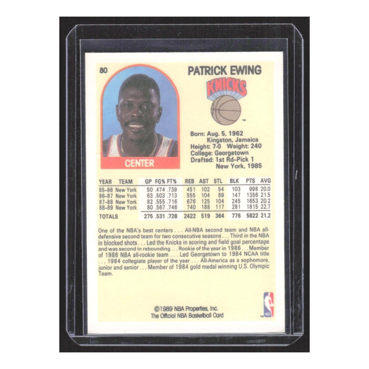 1989 Hoops Patrick Ewing Knicks #80