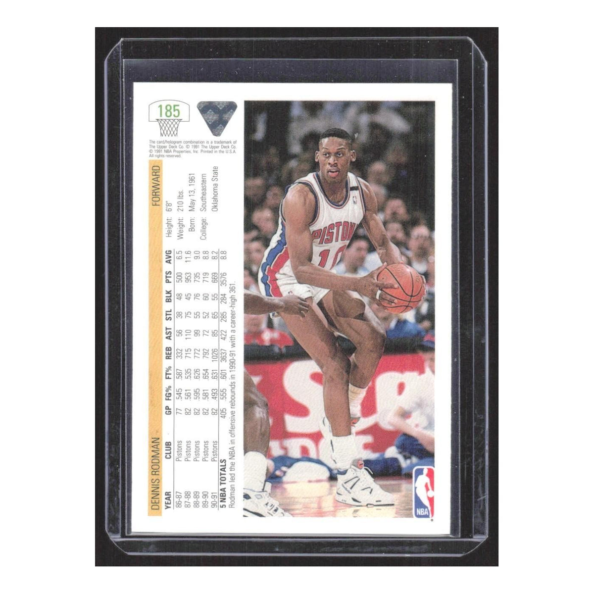 1992 Upper Deck Dennis Rodman Pistons #185