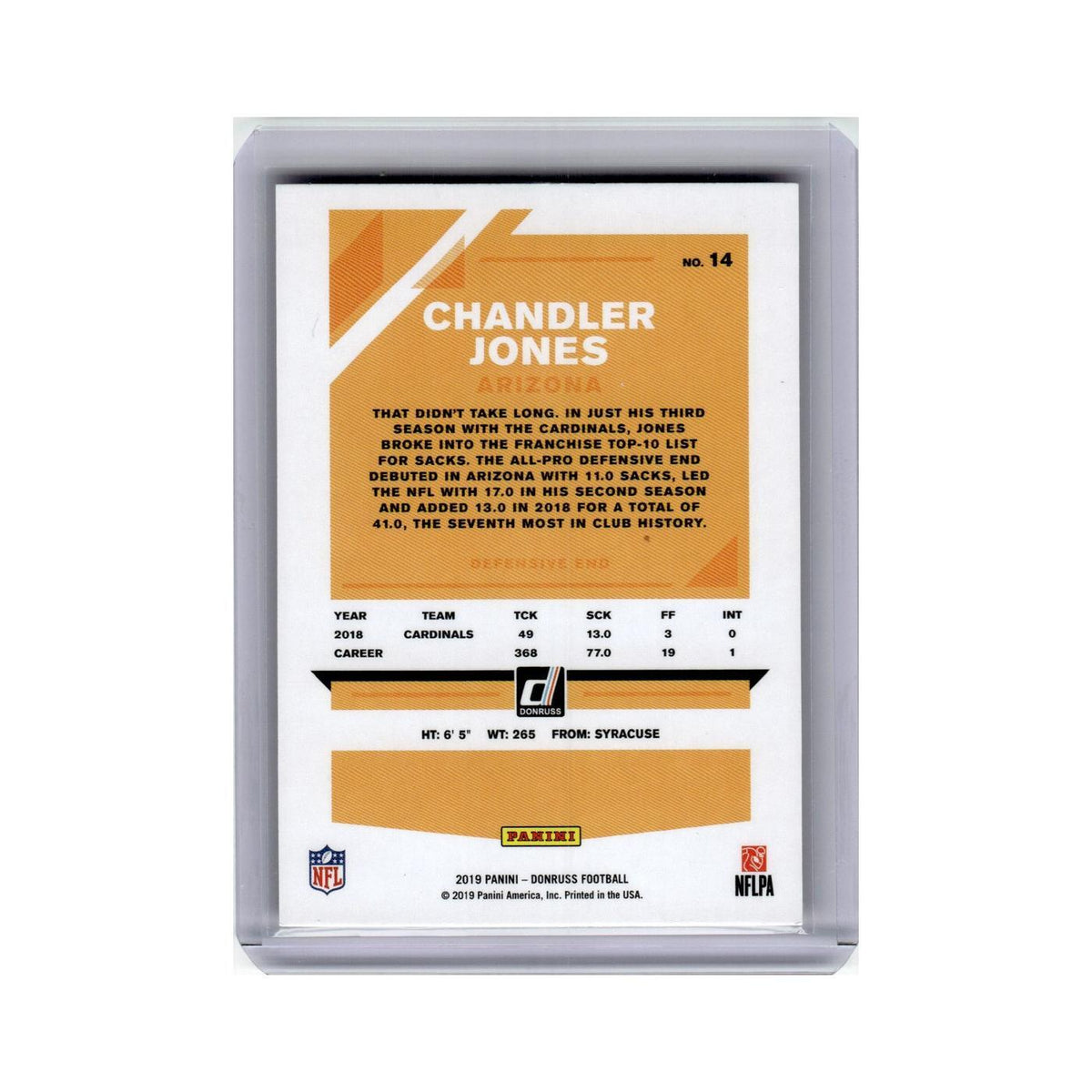 Chandler Jones 2019 Donruss Red Press Proof #14 Arizona Cardinals NM