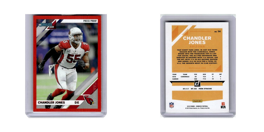 Chandler Jones 2019 Donruss Red Press Proof #14 Arizona Cardinals NM