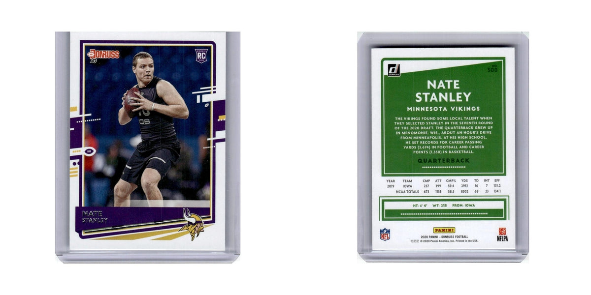 Nate Stanley 2020 Donruss #300 Minnesota Vikings Football Card NM