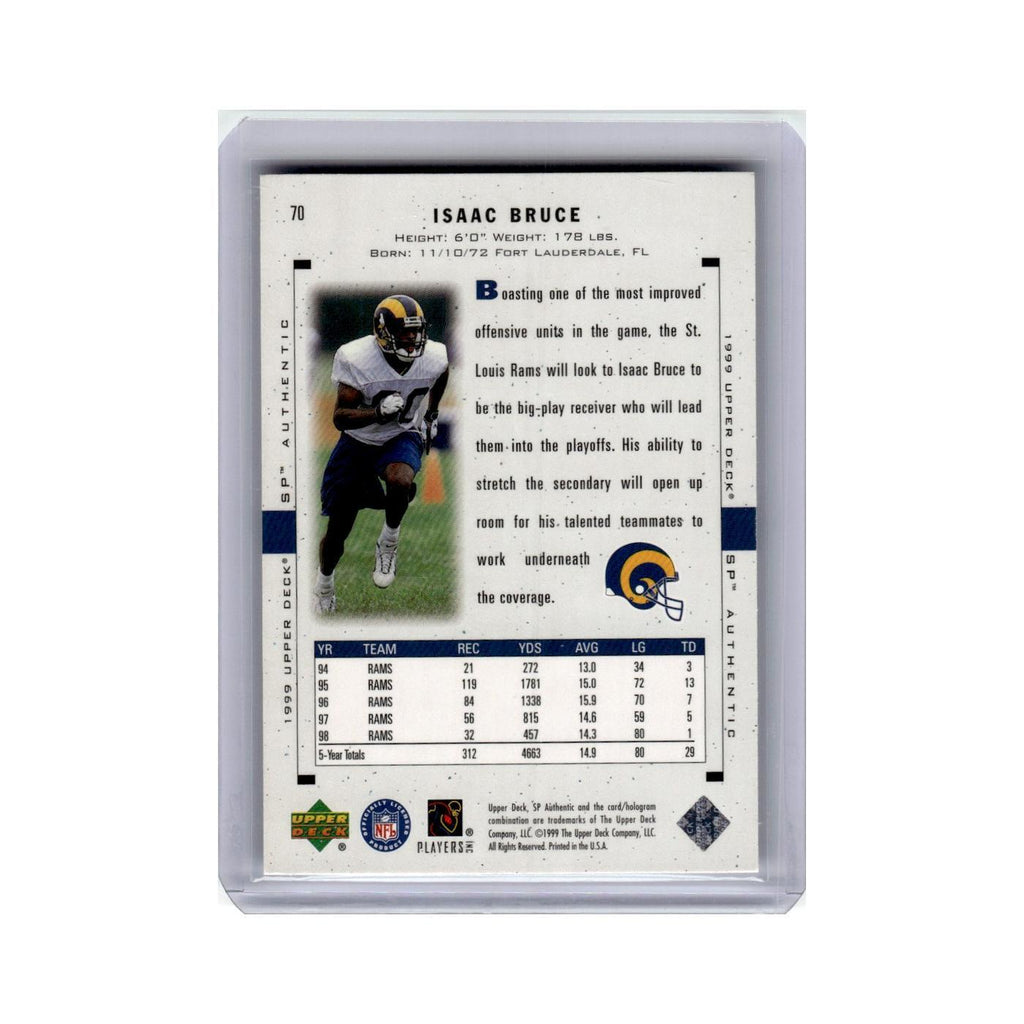 Isaac Bruce 1999 SP Authentic #70 St. Louis Rams Football Card NM