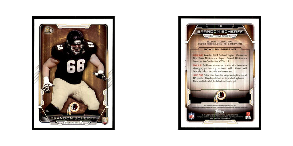2015 Bowman Brandon Scherff RC Football Cards #18