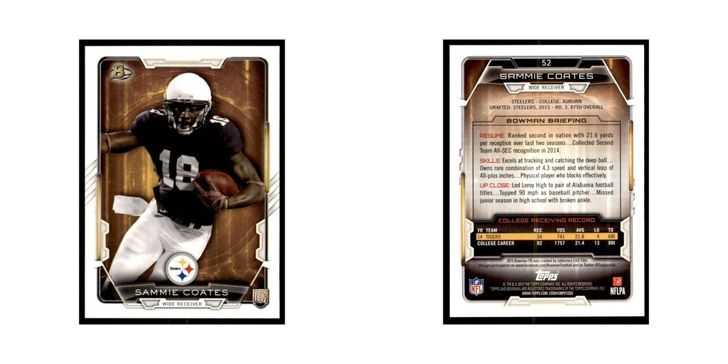 2015 Bowman Sammie Coates RC Football Cards #52