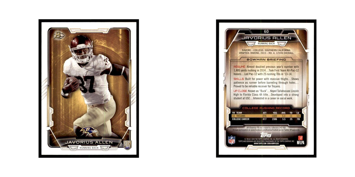 2015 Bowman Javorius Allen RC Football Cards #60