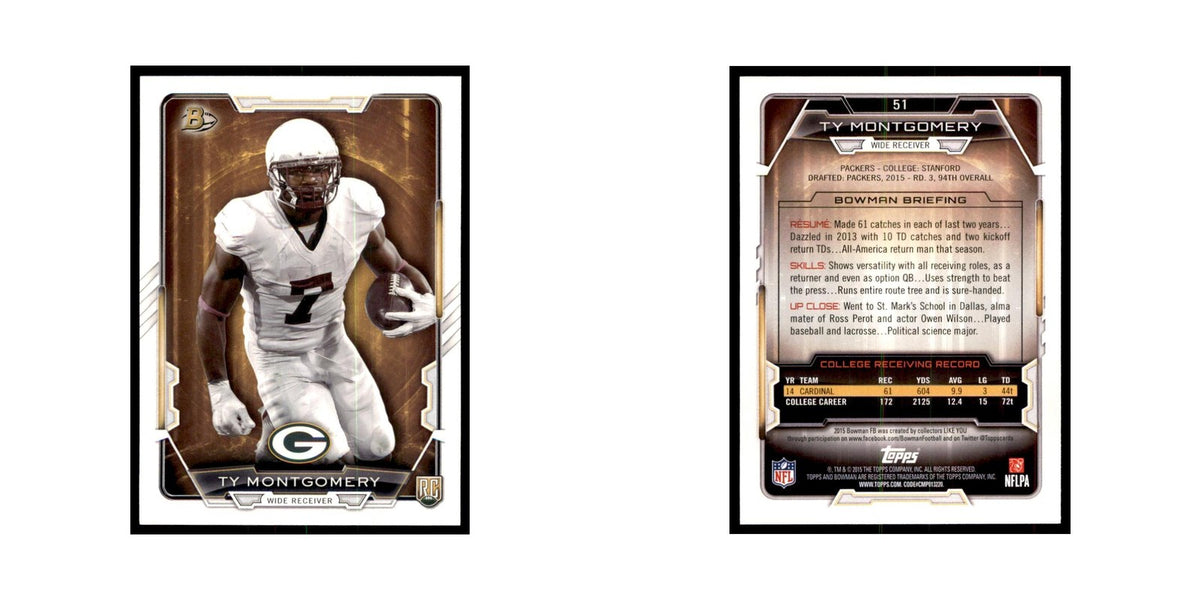 2015 Bowman Ty Montgomery RC Football Cards #51