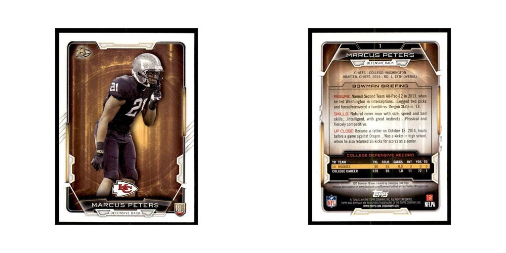 2015 Bowman Marcus Peters RC Football Cards #1