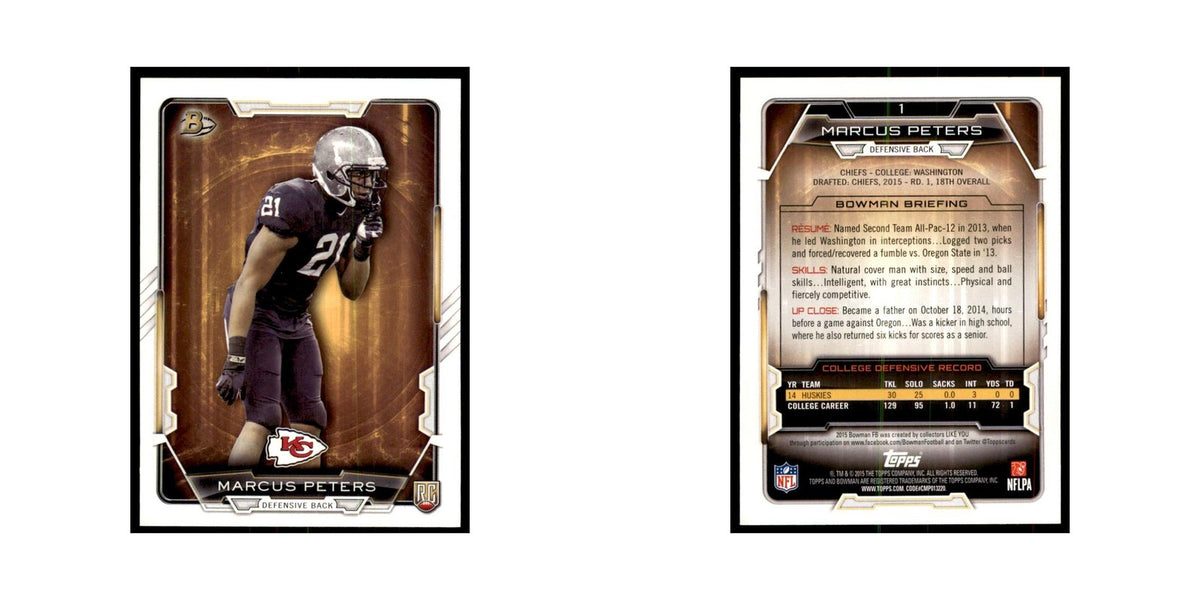 2015 Bowman Marcus Peters RC Football Cards #1