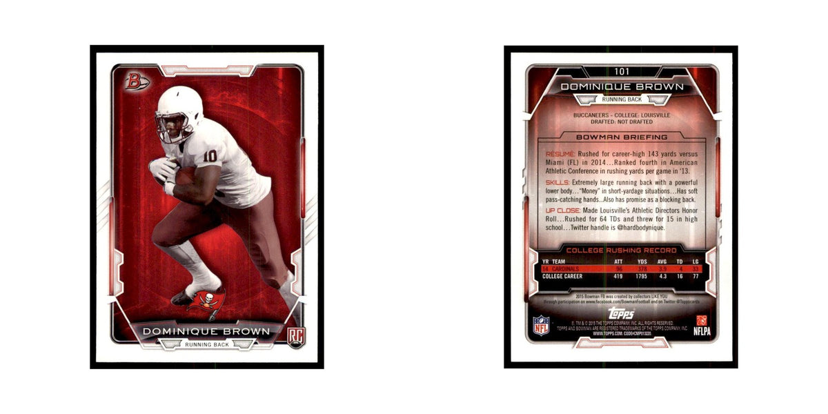2015 Bowman Dominique Brown RC Football Cards #101