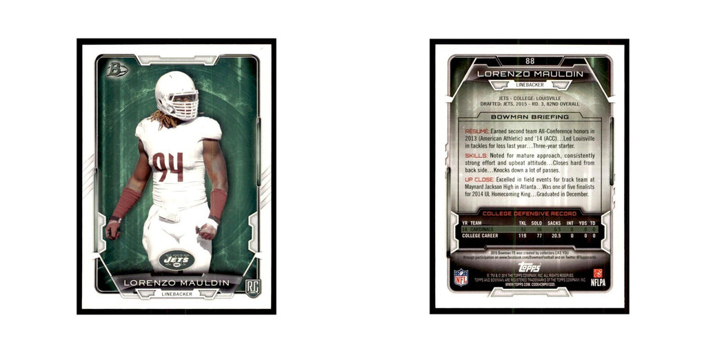 2015 Bowman Lorenzo Mauldin RC Football Cards #88