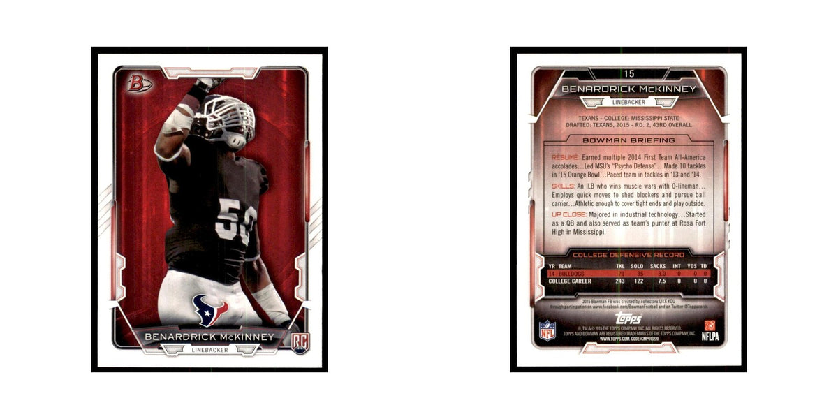 2015 Bowman Benardrick McKinney RC Football Cards #15